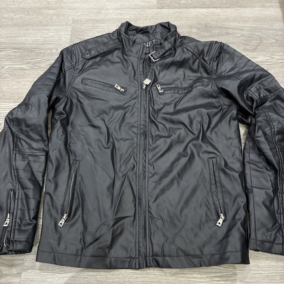 Front Row Jackets & Blazers - G-Net Men's Faux Leather Jacket 4 Front Pockets Size S Full Zip Black EUC